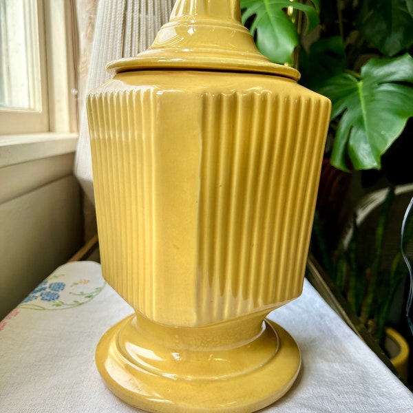 Large USA Marked Vintage Art Deco Style Yellow Cookie Jar