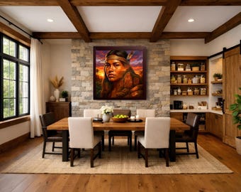 Taíno Woman With Zemi Stones Wall Art at Caribbean Sunset - Etsy