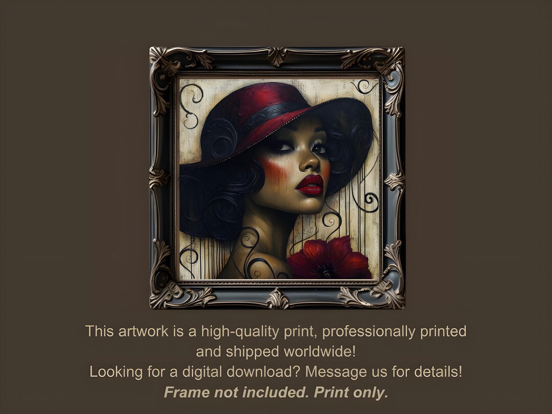 Vintage Glamour Art Print: Elegant Woman Portrait, Retro Wall Decor - Etsy