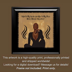 Black Woman Art Print: Golden Accents, Unapologetic Worth
