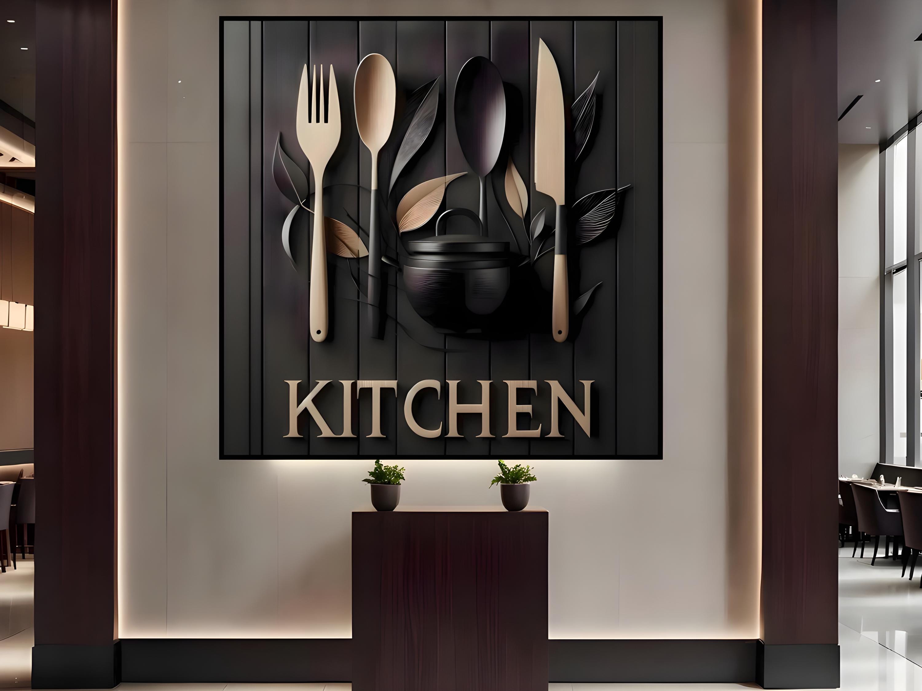 kitchen decor | kitchen prints | kitchen wall art |... Modern Kitchen Wall Art – Minimalist Culinary Utensils Decor, Black and ...