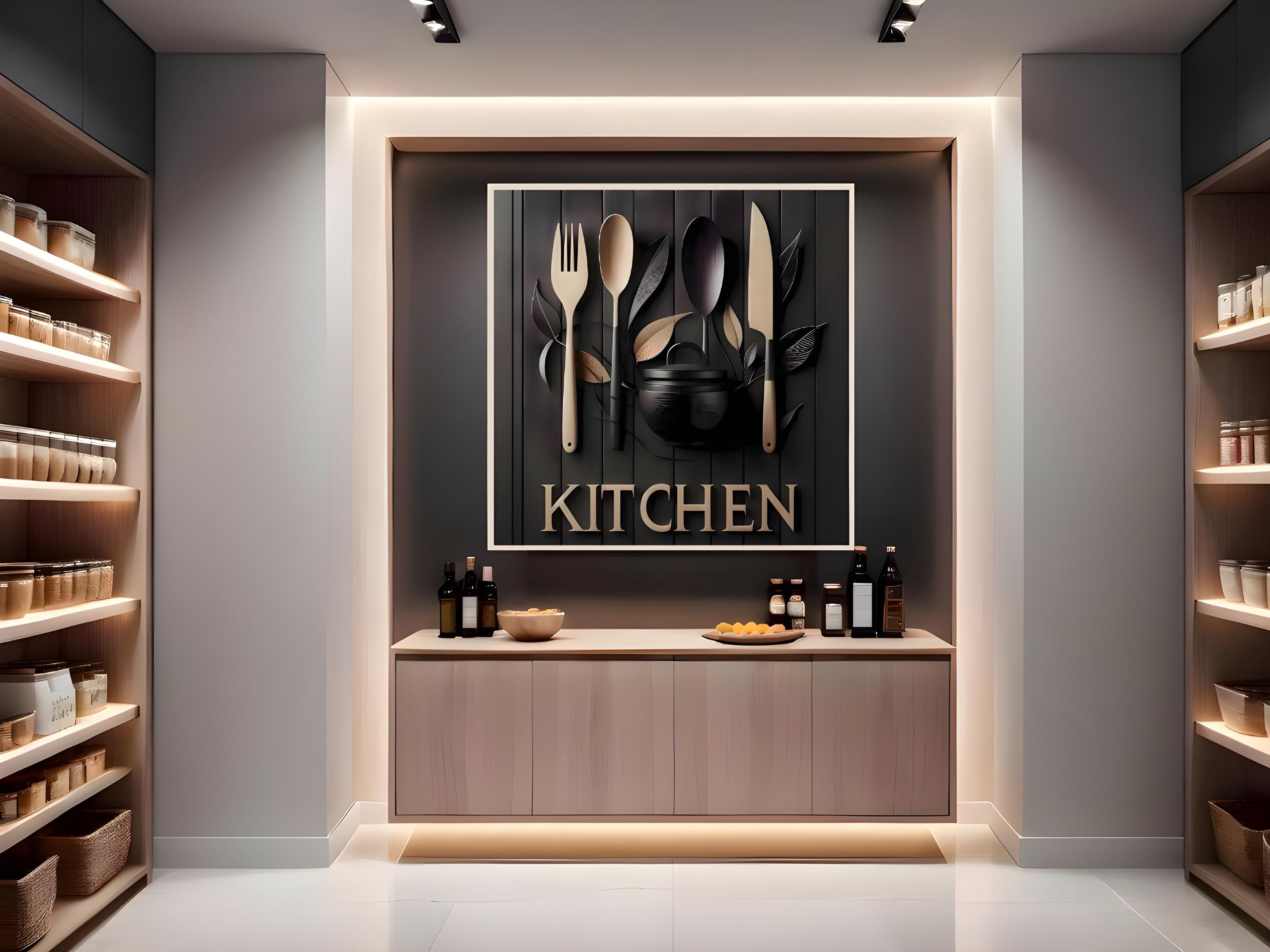 Modern Kitchen Wall Art Minimalist Culinary Utensils Decor Black And modern-kitchen-wall-art-minimalist-culinary-utensils-decor-black-and
