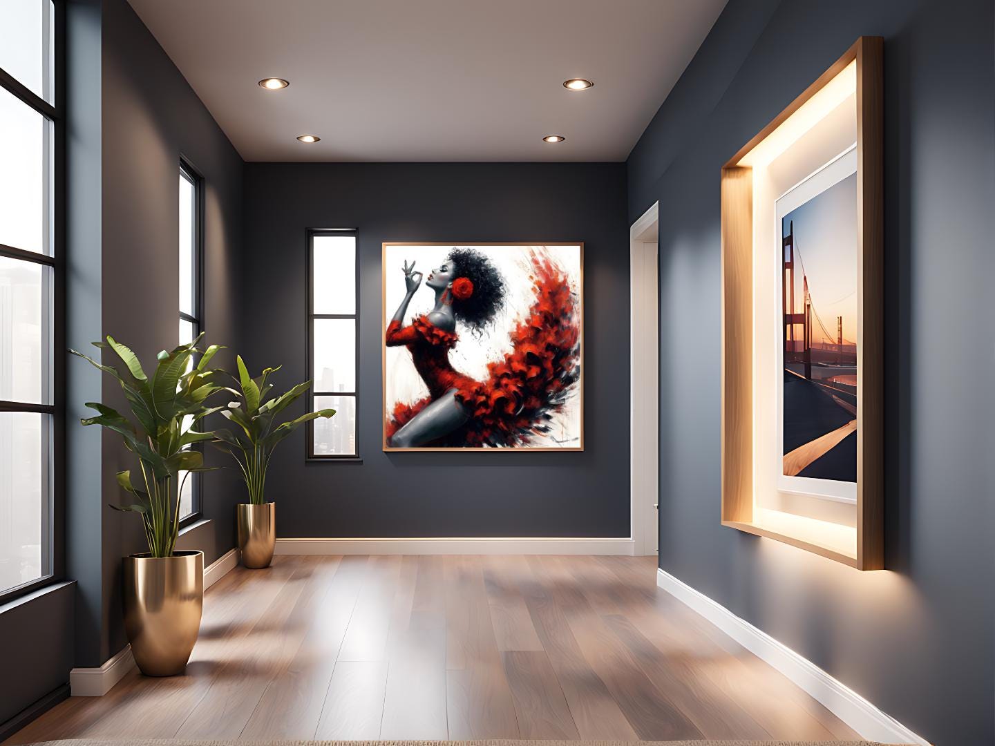 Expressive Dance Artwork in Bold Red - Etsy