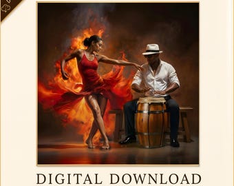 Bomba Dancer Art Print: Puerto Rican Passion (Digital Download)