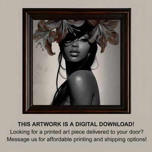 Afro-Latina Portrait: Blooming Lilies, Feminine Power (Digital Download)