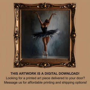 Digital Download -Black Ballerina Grace – A Poised Portrait of Elegance, Strength, and Movement Captured in Classical Dance