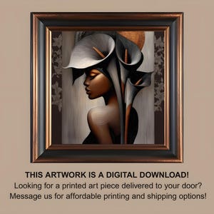 Afrocentric Calla Lily Art: Black Woman Portrait (Digital Download)