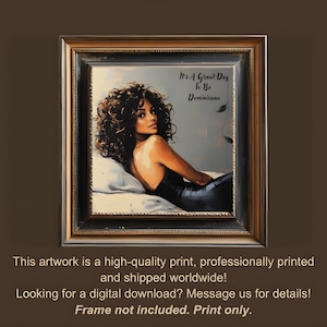 Dominicana Art Print of Beautiful Dominican Woman - Afro Caribbean Wall Decor, Tropical Home Decor, Latinx Culture Artwork, Gift for Her