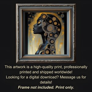 Golden Spiral Grace – Afrocentric Modern Wall Art