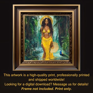 Oshun Afrikanische Göttin Kunstdruck | Göttliche Weiblichkeit Wandkunst & spirituelles Dekor