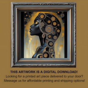 Digital Download Golden Spiral Grace – Afrocentric Modern Wall Art