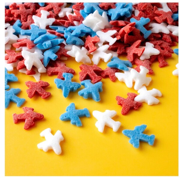 Red, White, Blue Airplane Confetti Sprinkles