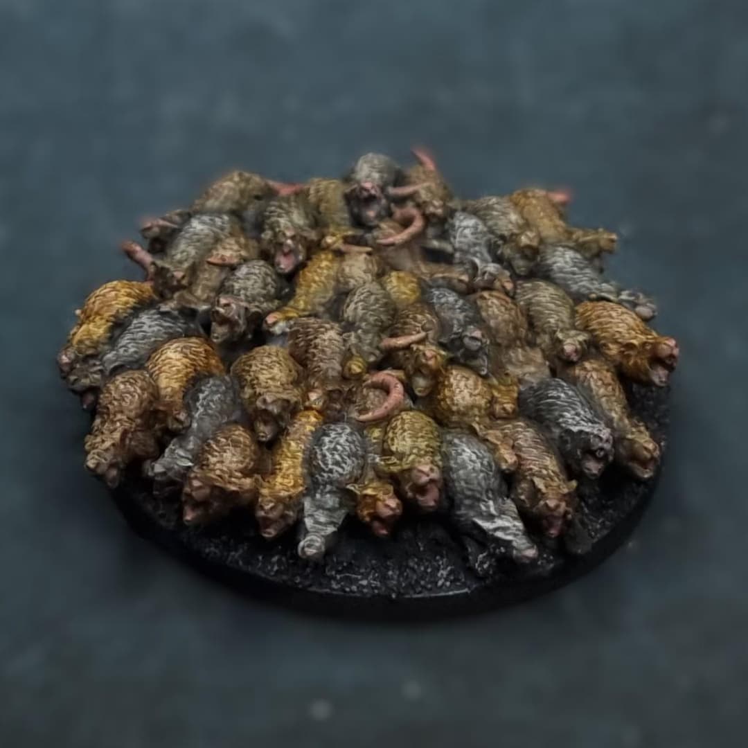 Painted Swarm of Rats Miniatures. Dnd, RPG Wargames Pathfinder ...