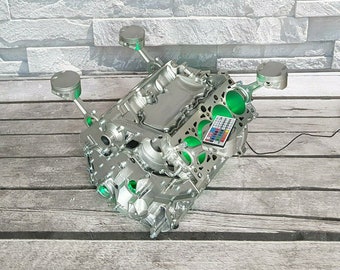 Audi A6 S6 RS6 4.2l V8 Engine Block Coffee Table Block Motortisch Tisch Motorblock Motor Restaurant Supercar chrome Handmade