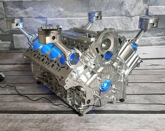 Porsche Cayenne 4.5l V8 Engine Block Coffee Table Block Motortisch Tisch Motorblock Motor Restaurant Supercar Chrome