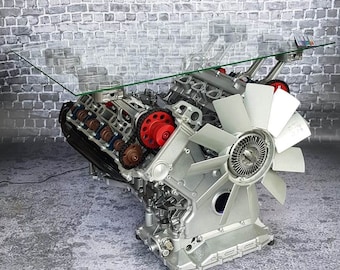 Jaguar 3.2l V8 Engine Coffee Table Block Motortisch Tisch Motorblock Motor Restaurant Supercar Living room