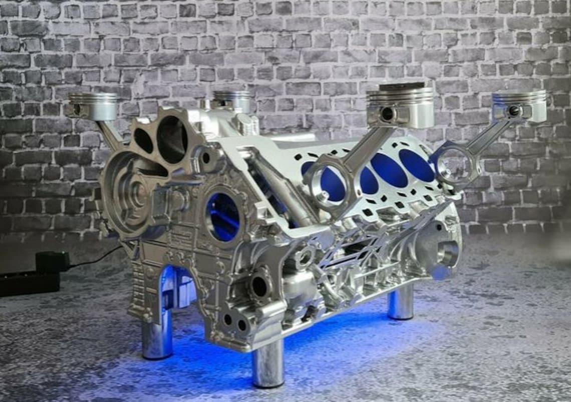 Mercedes 4.0l Bi Turbo 63 GTS AMG V8 Engine Block Coffee Table Block ...
