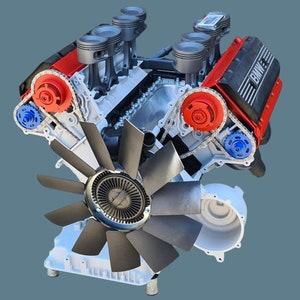 BMW 3.0l 3.5l 4.4l V8 ALPINA MPower Engine Coffee Table Block Motortisch Tisch Motorblock Motor Restaurant Supercar Living room