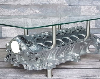 Lamborghini Aventador 6.5l V12 Engine Coffee Table Block Motortisch Tisch Motorblock Motor Restaurant Supercar Chrome