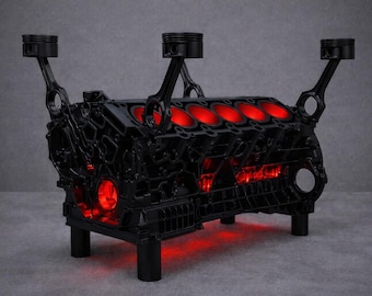 Mercedes Benz S600 W220 V12 UNIKAT Engine Block Coffee Table Block Motortisch Tisch Motorblock Motor Restaurant Supercar Matte black