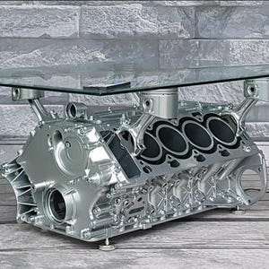 BMW N62 4.4l V8 Engine Block Coffee Table Block Motortisch Tisch Motorblock Motor Restaurant Supercar Chrome