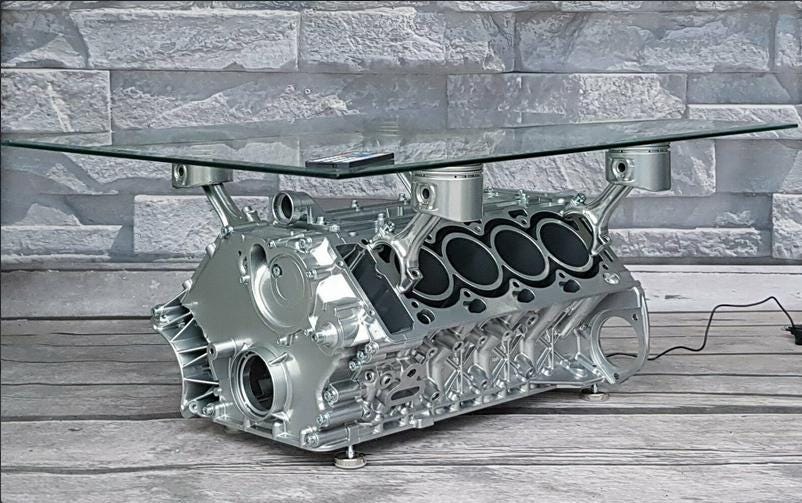 N62 Block Rear BMW N62 4.4l V8 Engine Block Coffee Table Block Motortisch Tisch ...