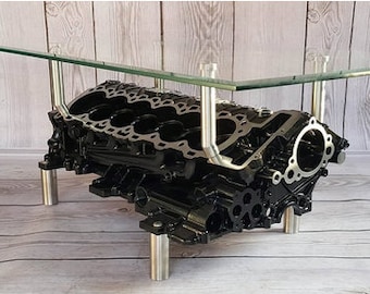 Lamborghini Aventador 6.5l V12 Engine Coffee Table Block Motortisch Tisch Motorblock Motor Restaurant Supercar Black