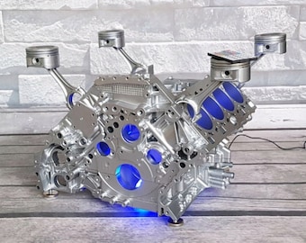 Audi A6 RS6 S6 4.2l V8 Engine Block Coffee Table Block Motortisch Tisch Motorblock Motor Restaurant Supercar Chrome