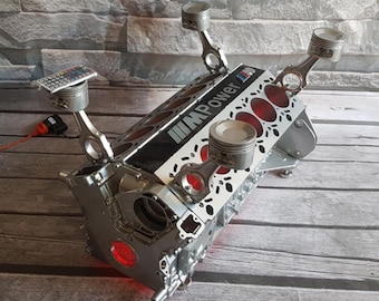 BMW 5.0l 750 V12 Engine Block Coffee Table Block Motortisch Tisch Motorblock Motor Restaurant Supercar Unique - old timer