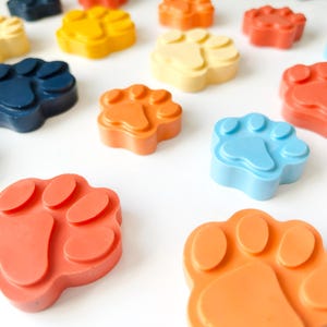 Cartoon-Inspired Paw Print Crayons – Blue & Orange Sets | Puppy Party Favors, Dog Birthday Party, Kids Party Favors, Blue Heeler, Red Heeler