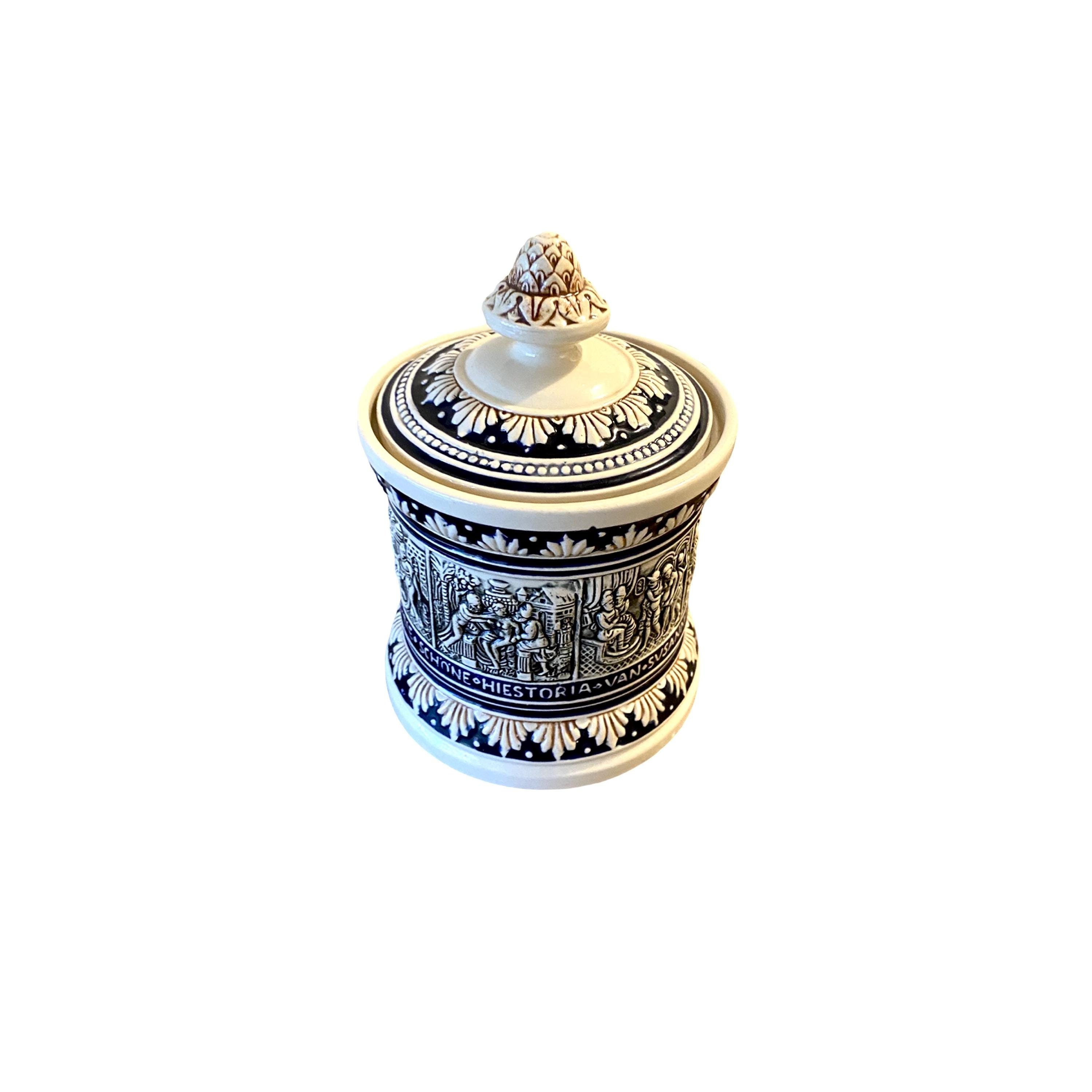 Vintage Marzi & Remy Tobacco Majolica Jar, Germany, Rare
