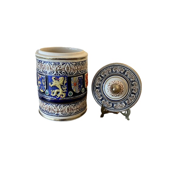 Antique Marzi and Remy German Tobacco Jar and Humidor Majolica