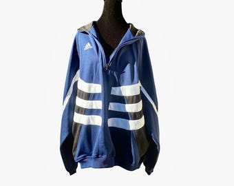 Vintage Adidas Tracksuit Jacket in Navy Men’s Large