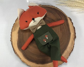 Heirloom Woodland Fox Boy Stuffed Soft Toy Doll - Handmade Vintage Style