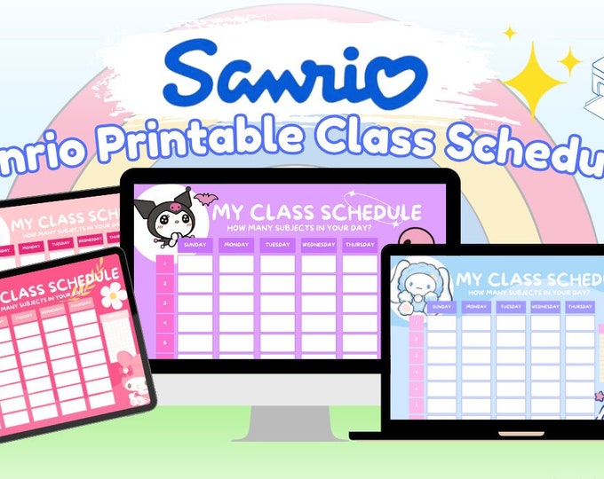 Hello Kitty Printable Class Schedule - Etsy Australia