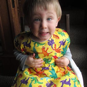 Dinosaur bib, oversized bib, This reversible bib will keep your kiddo clean!