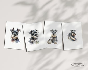 SCHNAUZER Cards - 4 separate designs