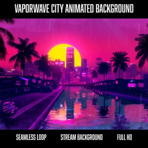 Cyberpunk City Animated Streaming Background | Futuristic Neon Cityscape | Perfect for OBS, Twitch, Zoom and other Streams | Seamless Loop