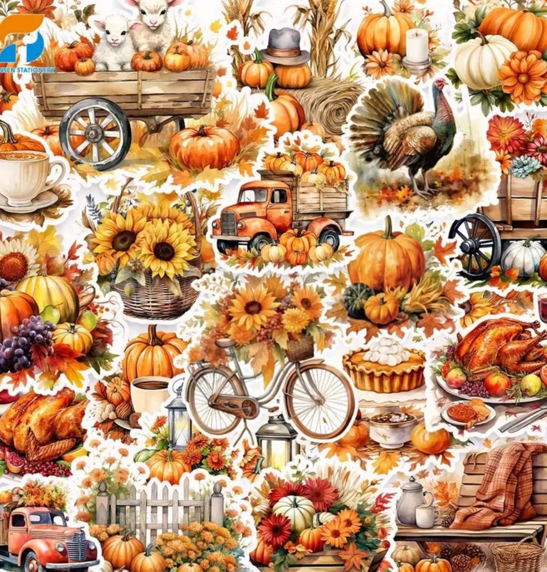 Fall Vinyl Pumpkin Fall Stickers: Autumn Vinyl Decals, Scrapbook & Water Bottle ...