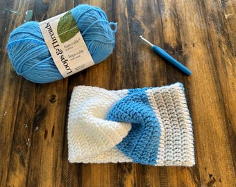 Detroit Lions Infinity-oorwarmer | Dubbellaags | Leeuwen | One Pride | Gehaakte oorwarmer | Gehaakte hoofdband | Accessoires | Handgemaakt