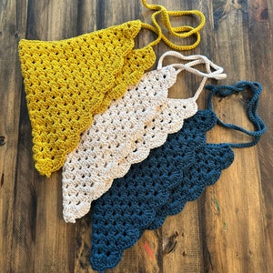 Pañuelo bohemio de ganchillo / 100% algodón / Pañuelo para el cabello / Cubrecabezas / Regalos / Accesorios / Hecho a mano