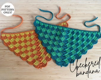 HAAKPATROON | Geruite bandana | Downloadbaar PDF-bestand