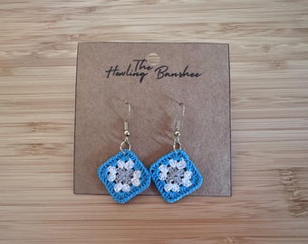 Detroit Lions oma vierkante oorbellen | Haken | Druppeloorbellen | Sieraden | Accessoires | Handgemaakt | Cadeau | Teamgeest: