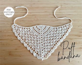 GEHAAKT PATROON | Bandana met bladerdeeg | Downloadbare pdf