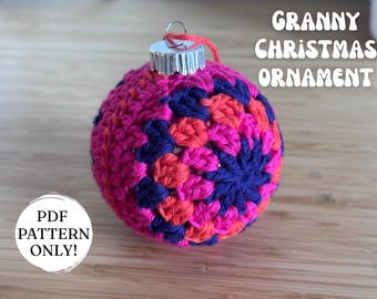GEHAAKT PATROON | Gehaakt kerstornament oma | Decoratie | Bal | Kerstmis | Kerstbal | Digitale download | Alleen pdf-patroon