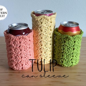 PATRÓN DE CROCHET / Funda para lata Tulipán 2 en 1 / Descarga digital