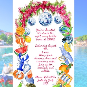 Fully Custom Hand-Painted Watercolor Invitation for Weddings, Birthdays, Events // Hand-Drawn and Hand-Painted Bespoke Invitation