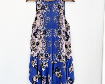 Intimately Free People swing tunic/mini dress blue black size XS EUC