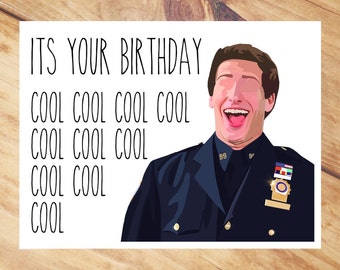 Cool Cool Cool - Birthday card - Birthday Card for Friend - Cop Birthday Card - Cops Card