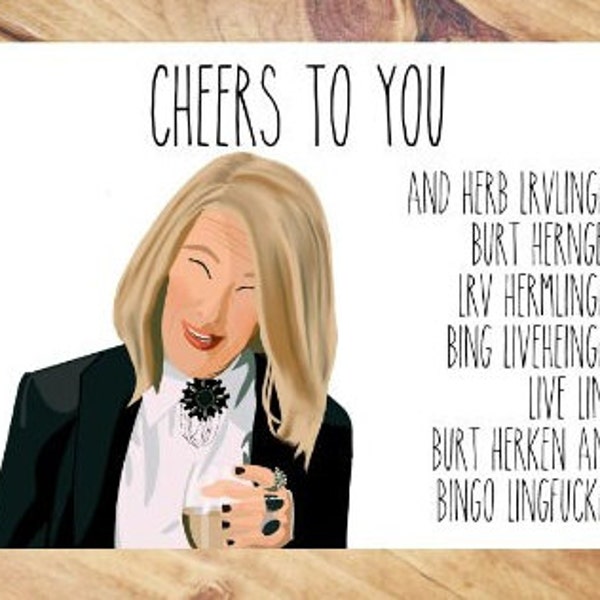 Cheers to you - Wino card - birthday card - Thank you card